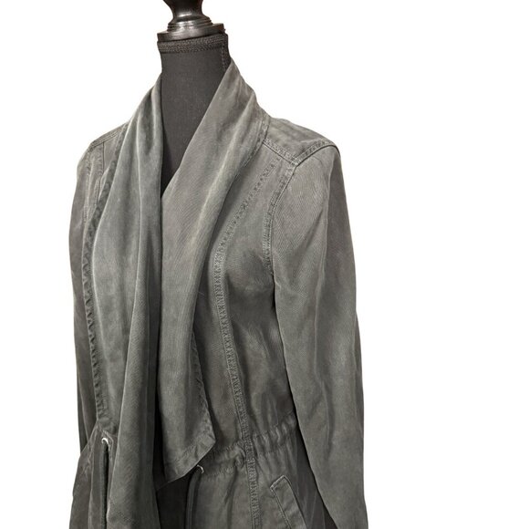 Max Jeans Lightweight Tencel Jacket Mineral Wash Gray Drape Front Small - Picture 2 of 8